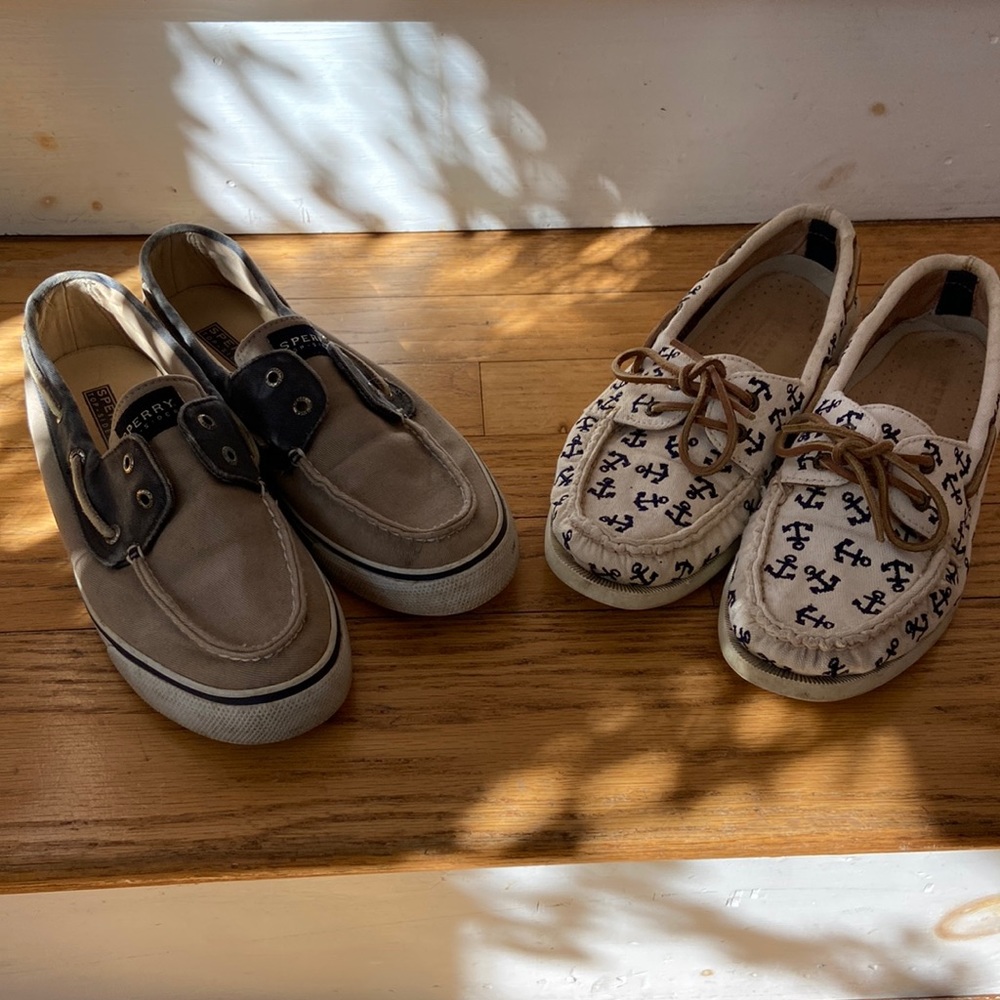 Two pairs of authentic Sperry womens boat shoes